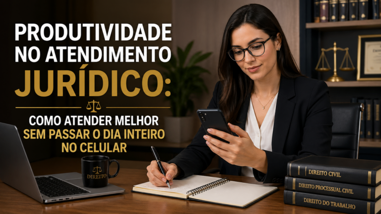 Produtividade no atendimento jurídico: como atender melhor sem passar o dia inteiro no celular