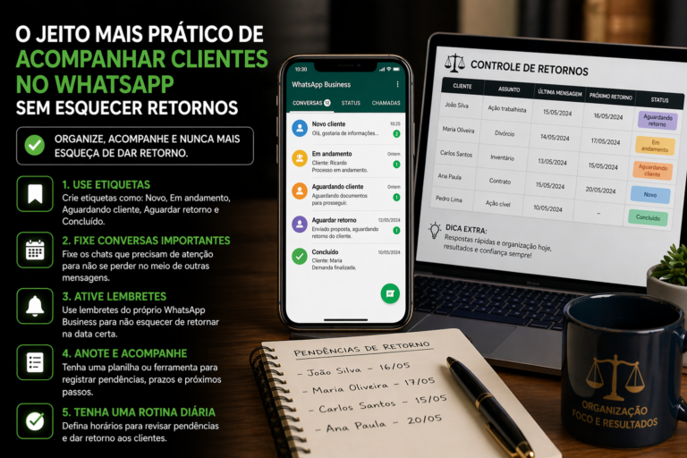 O jeito mais prático de acompanhar clientes no WhatsApp sem esquecer retornos