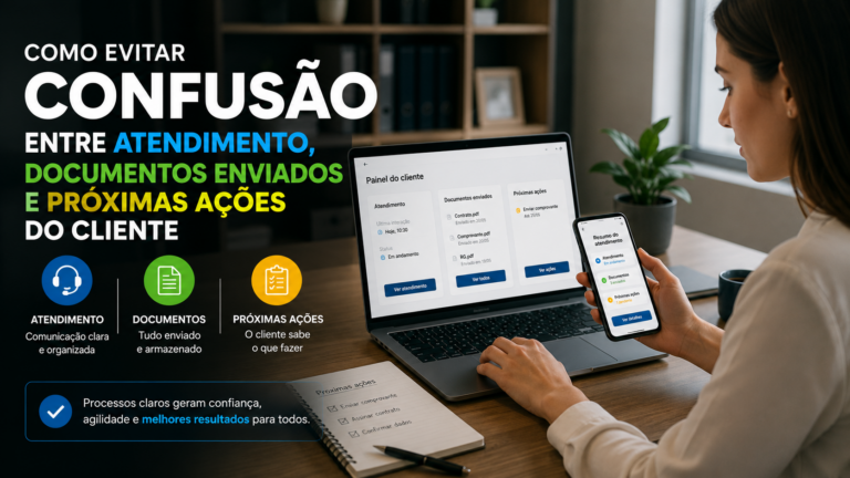 Como evitar confusão entre atendimento, documentos enviados e próximas ações do cliente