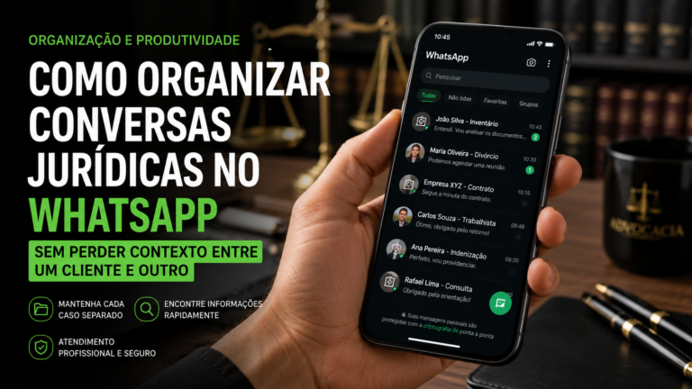 Como organizar conversas jurídicas no WhatsApp sem perder contexto entre um cliente e outro