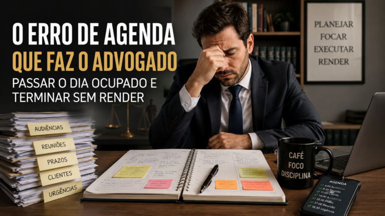 O erro de agenda que faz o advogado passar o dia ocupado e terminar sem render