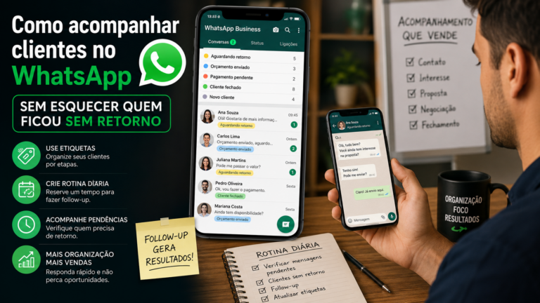 Como acompanhar clientes no WhatsApp sem esquecer quem ficou sem retorno