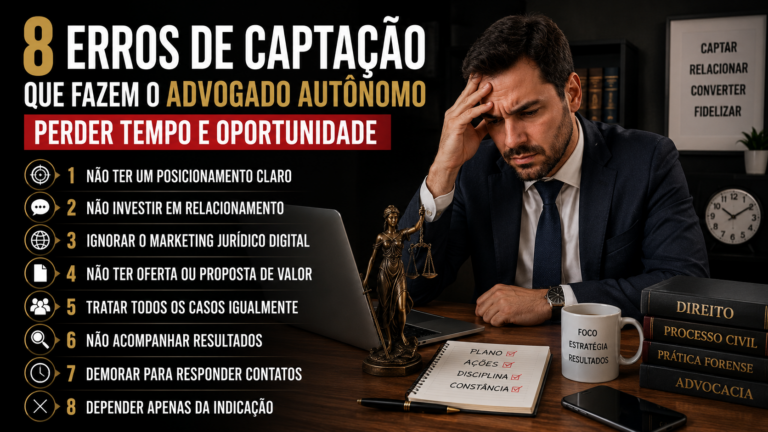 8 erros de captação que fazem o advogado autônomo perder tempo e oportunidade