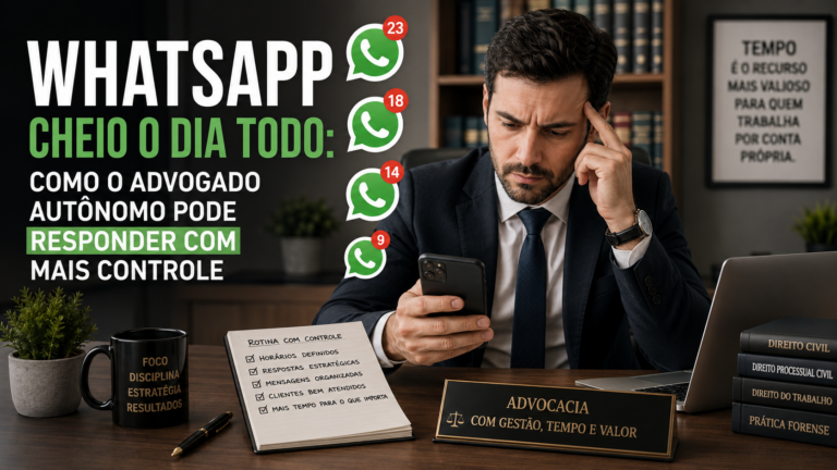 WhatsApp cheio o dia todo: como o advogado autônomo pode responder com mais controle