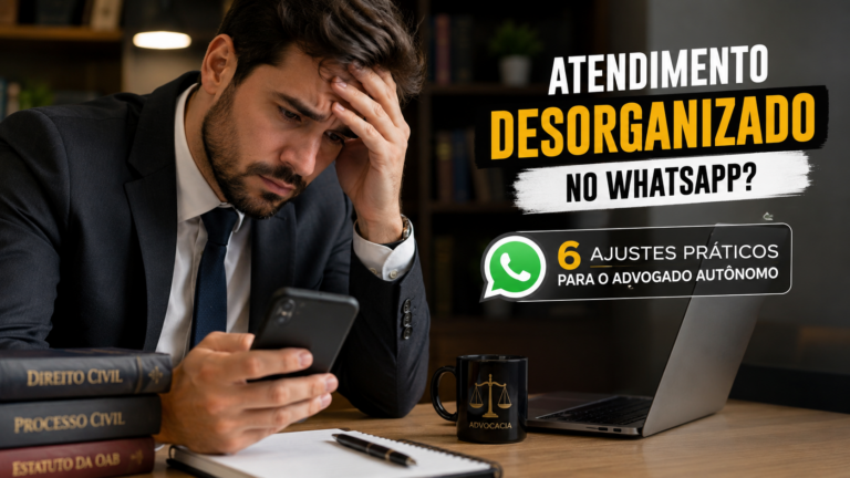 Atendimento desorganizado no WhatsApp: 6 ajustes práticos para o advogado autônomo