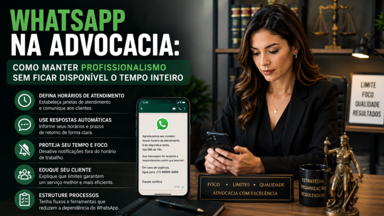 WhatsApp na advocacia: como manter profissionalismo sem ficar disponível o tempo inteiro