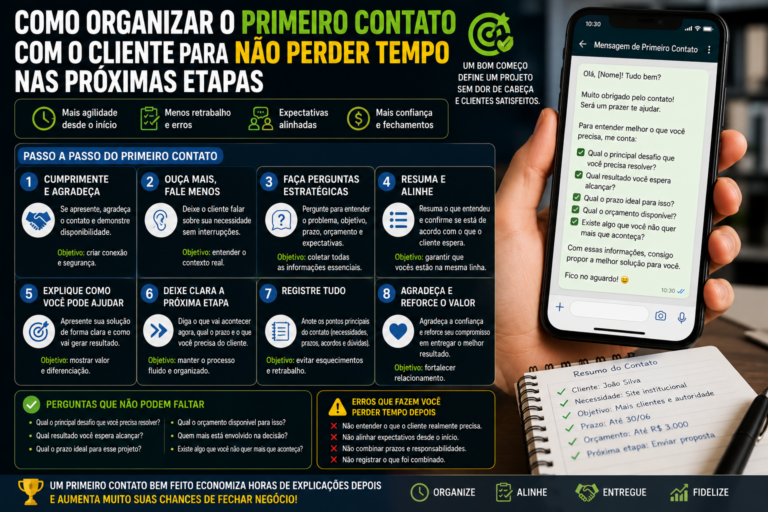 Como organizar o primeiro contato com o cliente para não perder tempo nas próximas etapas