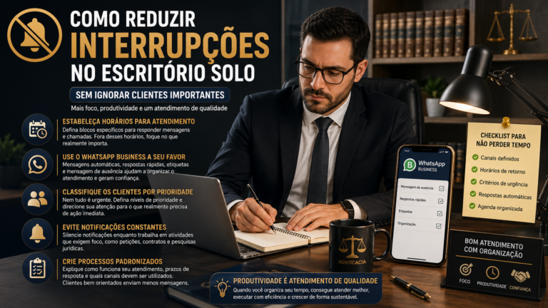 Como reduzir interrupções no escritório solo sem ignorar clientes importantes