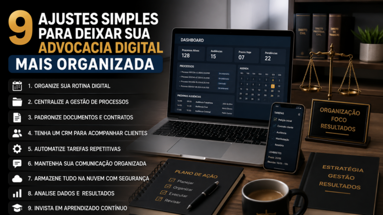 9 ajustes simples para deixar sua advocacia digital mais organizada
