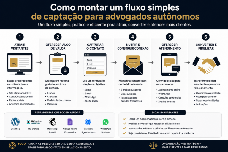 Como montar um fluxo simples de captação para advogados autônomos