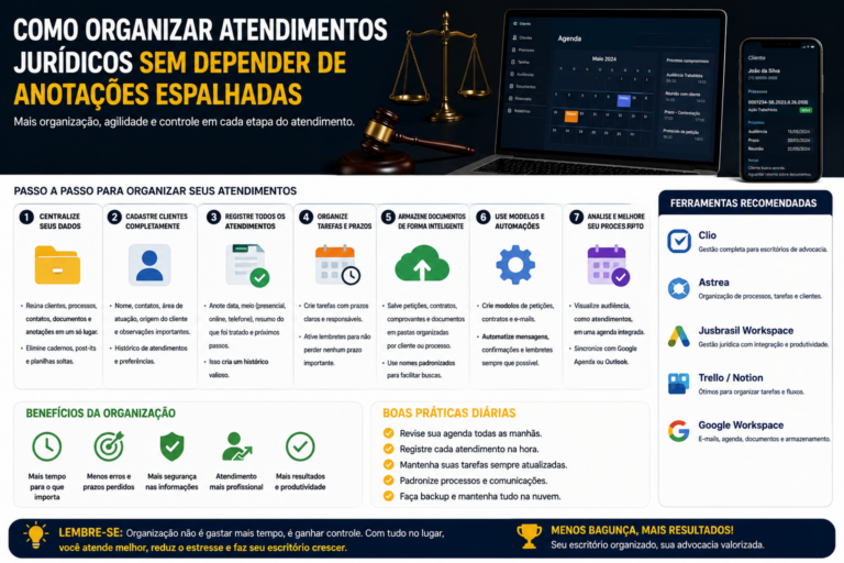 Como organizar atendimentos jurídicos sem depender de anotações espalhadas