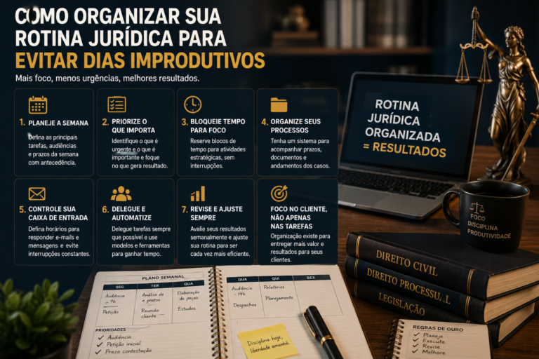 Como organizar sua rotina jurídica para evitar dias improdutivos