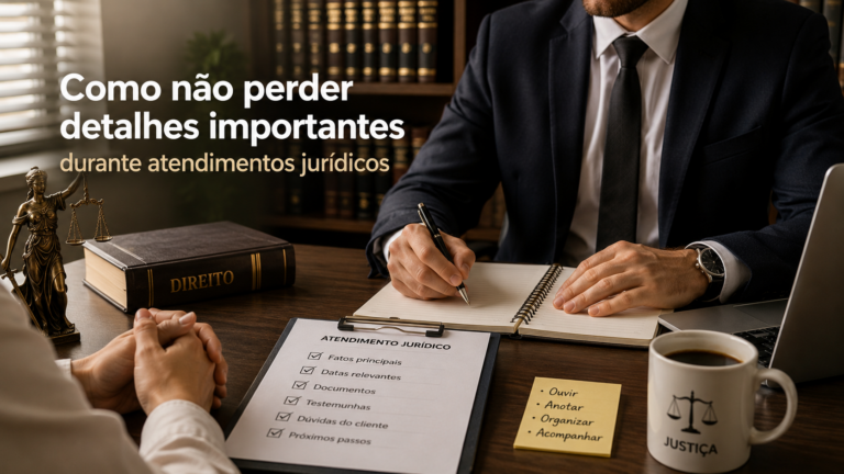 O que fazer para não perder detalhes importantes durante atendimentos jurídicos