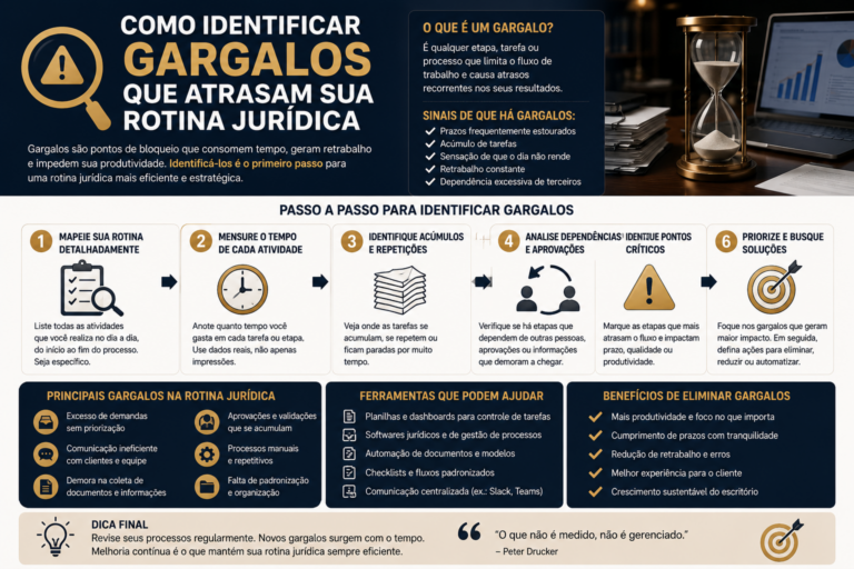 Como identificar gargalos que atrasam sua rotina jurídica