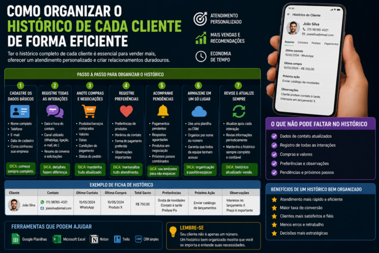 Como organizar o histórico de cada cliente de forma eficiente
