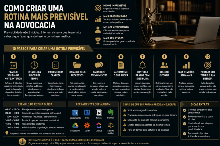 Como criar uma rotina mais previsível na advocacia