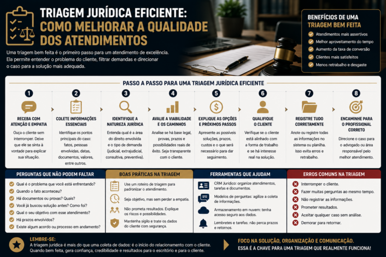 Triagem jurídica eficiente: como melhorar a qualidade dos atendimentos