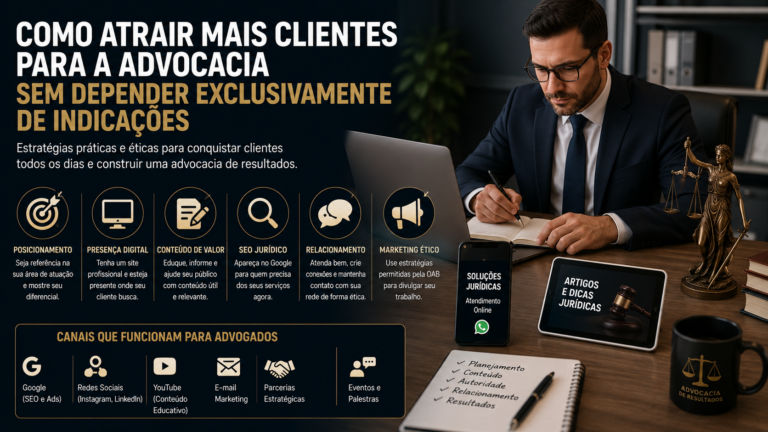 Como atrair mais clientes para a advocacia sem depender exclusivamente de indicações