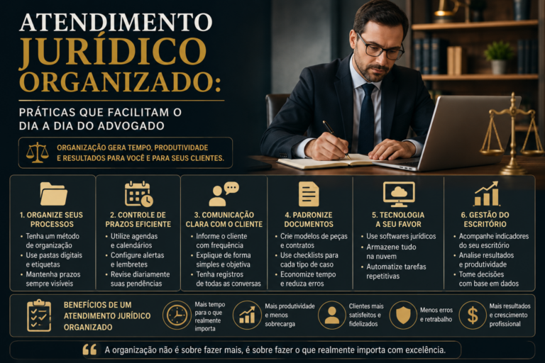 Atendimento jurídico organizado: práticas que facilitam o dia a dia do advogado