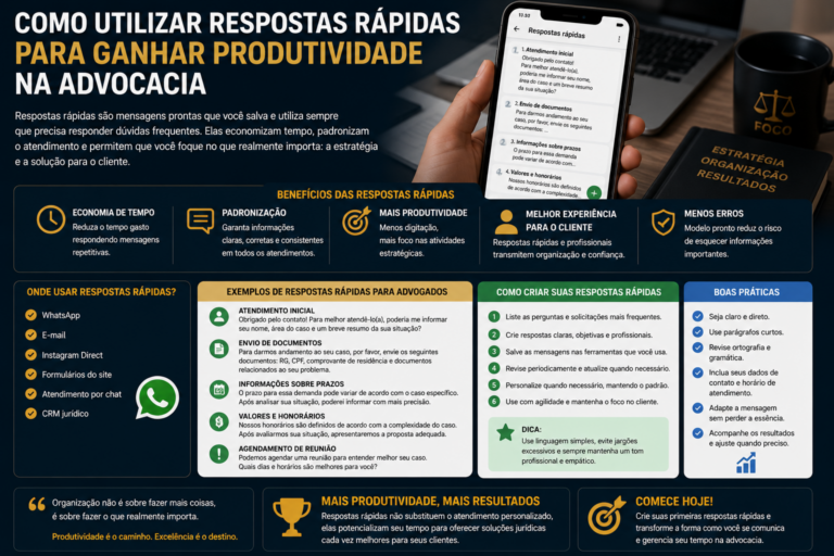 Como utilizar respostas rápidas para ganhar produtividade na advocacia