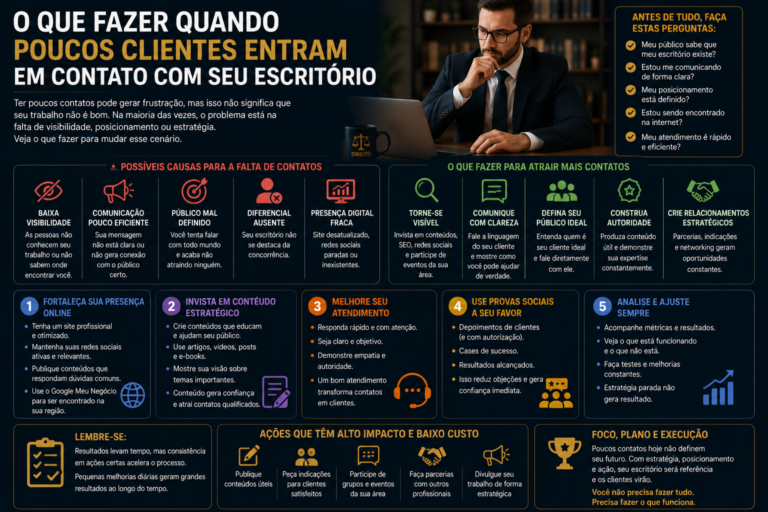 O que fazer quando poucos clientes entram em contato com seu escritório