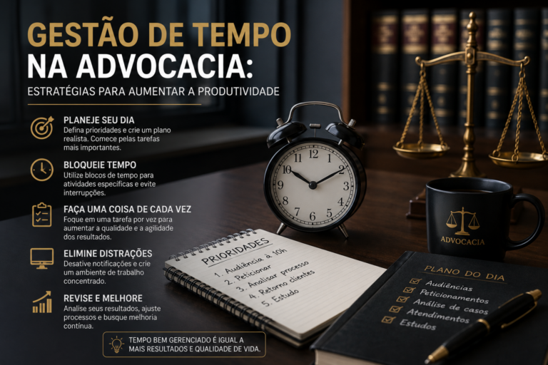 Gestão de tempo na advocacia: estratégias para aumentar a produtividade
