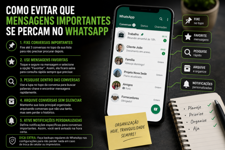 Como evitar que mensagens importantes se percam no WhatsApp