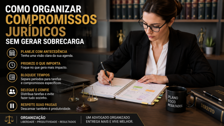 Como organizar compromissos jurídicos sem gerar sobrecarga