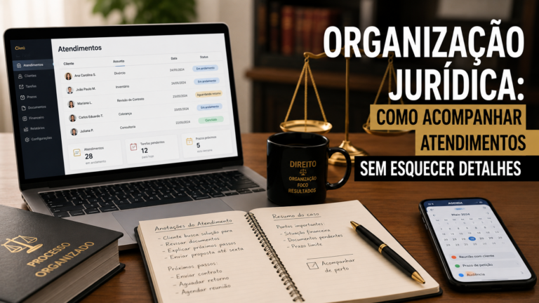 Organização jurídica: como acompanhar atendimentos sem esquecer detalhes
