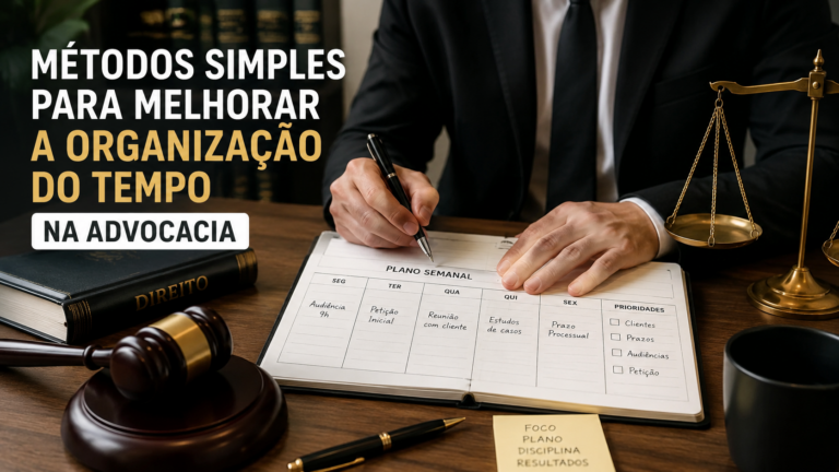 Métodos simples para melhorar a organização do tempo na advocacia