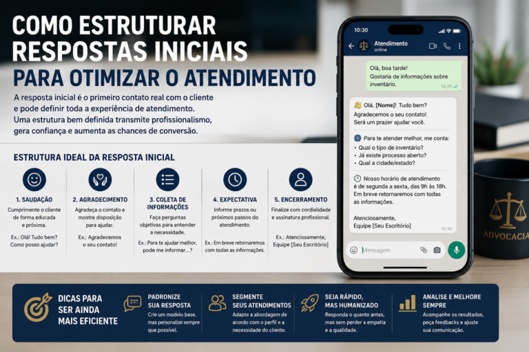 Como estruturar respostas iniciais para otimizar o atendimento