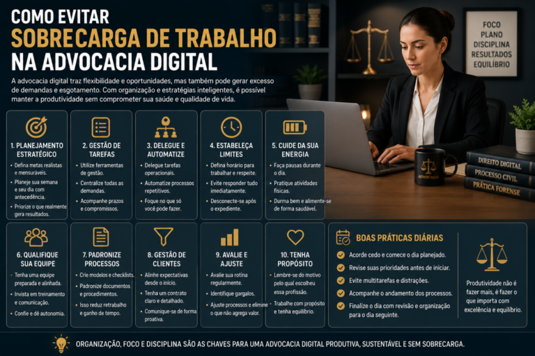 Como evitar sobrecarga de trabalho na advocacia digital