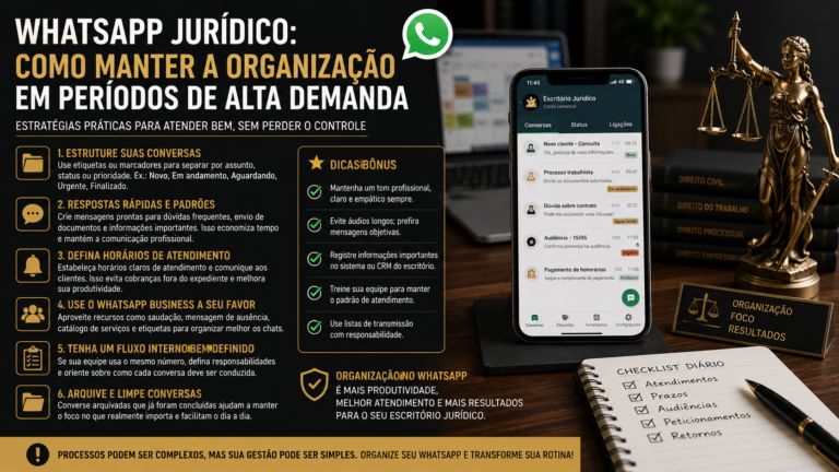 WhatsApp jurídico: como manter a organização em períodos de alta demanda