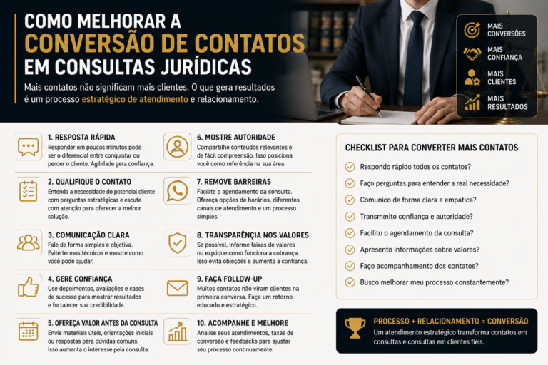 Como melhorar a conversão de contatos em consultas jurídicas
