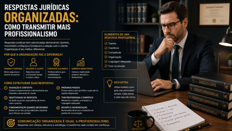 Respostas jurídicas organizadas: como transmitir mais profissionalismo