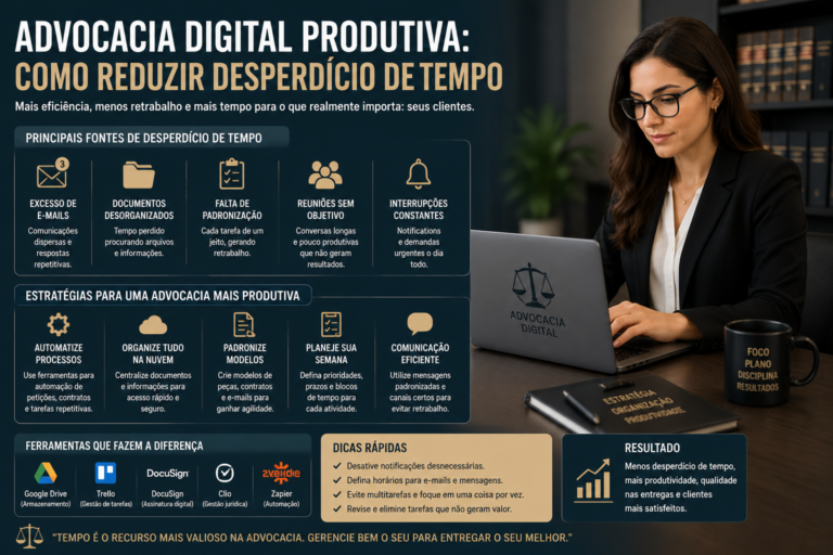 Advocacia digital produtiva: como reduzir desperdício de tempo