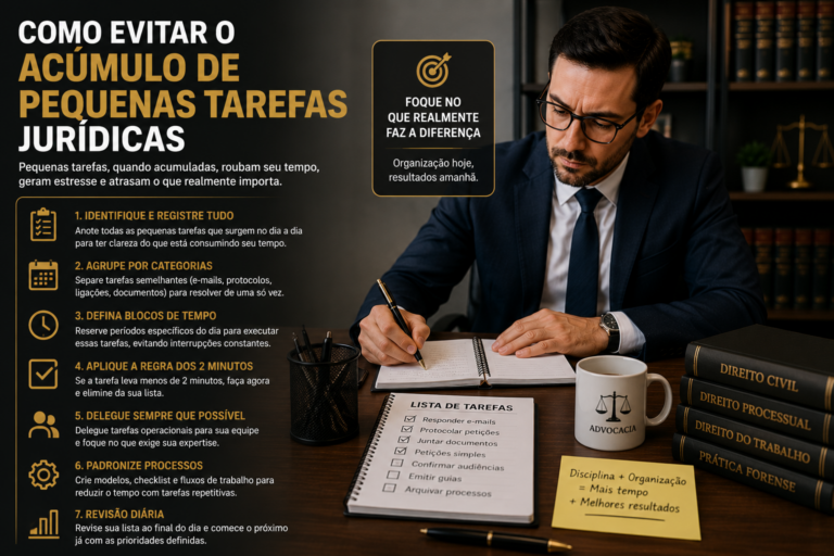 Como evitar o acúmulo de pequenas tarefas jurídicas