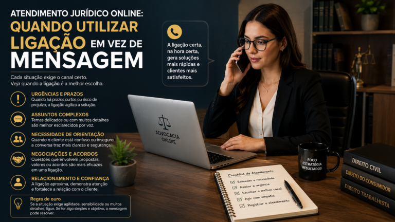 Atendimento jurídico online: quando utilizar ligação em vez de mensagem