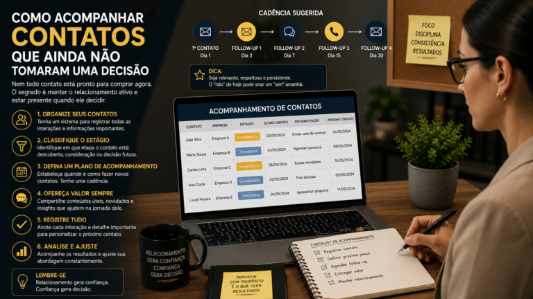 Como acompanhar contatos que ainda não tomaram uma decisão