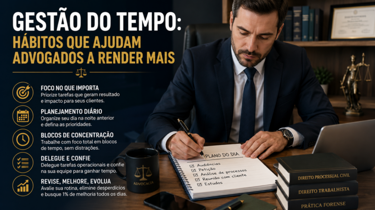 Gestão do tempo: hábitos que ajudam advogados a render mais