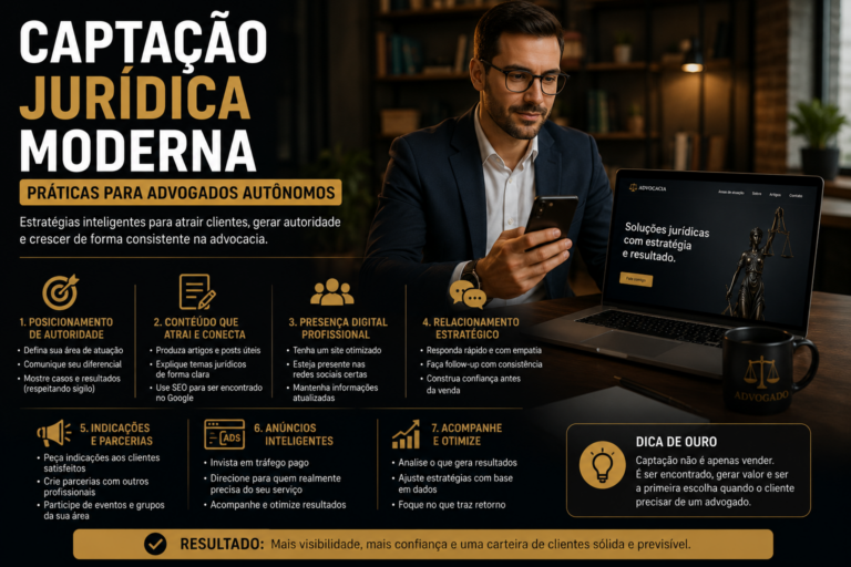 Captação jurídica moderna: práticas para advogados autônomos