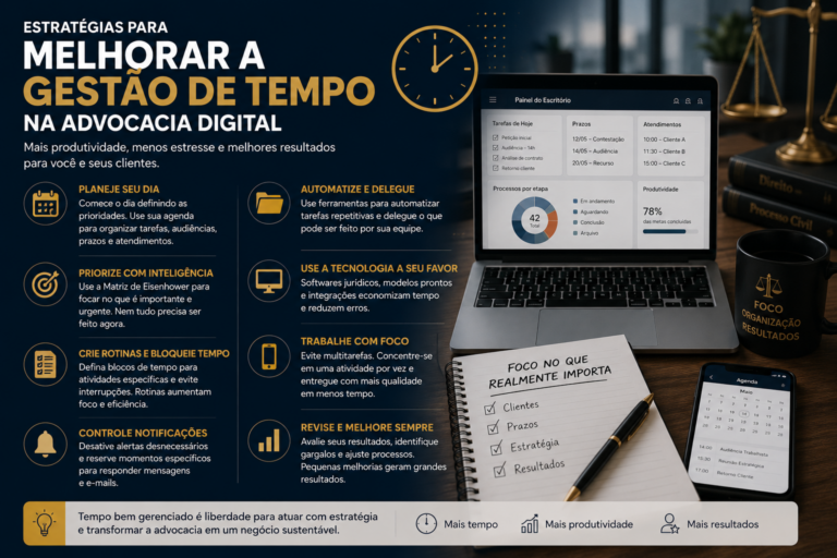 Estratégias para melhorar a gestão de tempo na advocacia digital