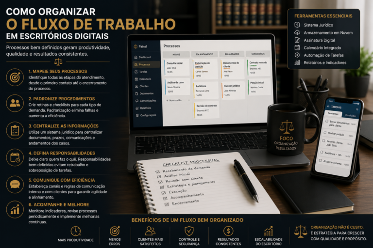 Como organizar o fluxo de trabalho em escritórios digitais