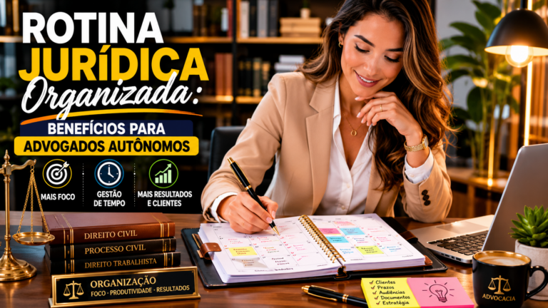 Rotina jurídica organizada: benefícios para advogados autônomos