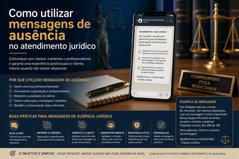 Como utilizar mensagens de ausência no atendimento jurídico