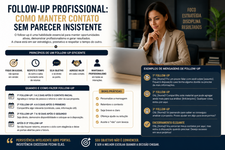 Follow-up profissional: como manter contato sem parecer insistente