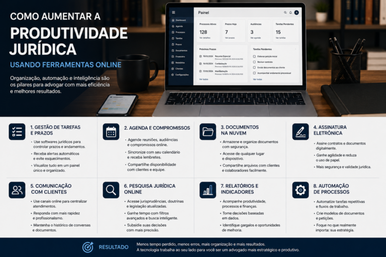 Como aumentar a produtividade jurídica usando ferramentas online