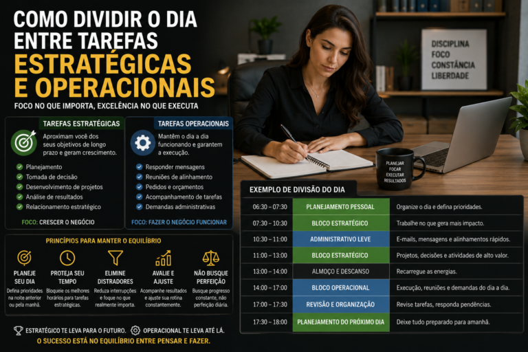 Como dividir o dia entre tarefas estratégicas e operacionais