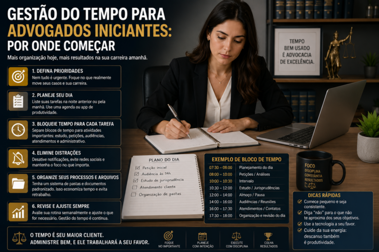 Gestão do tempo para advogados iniciantes: por onde começar