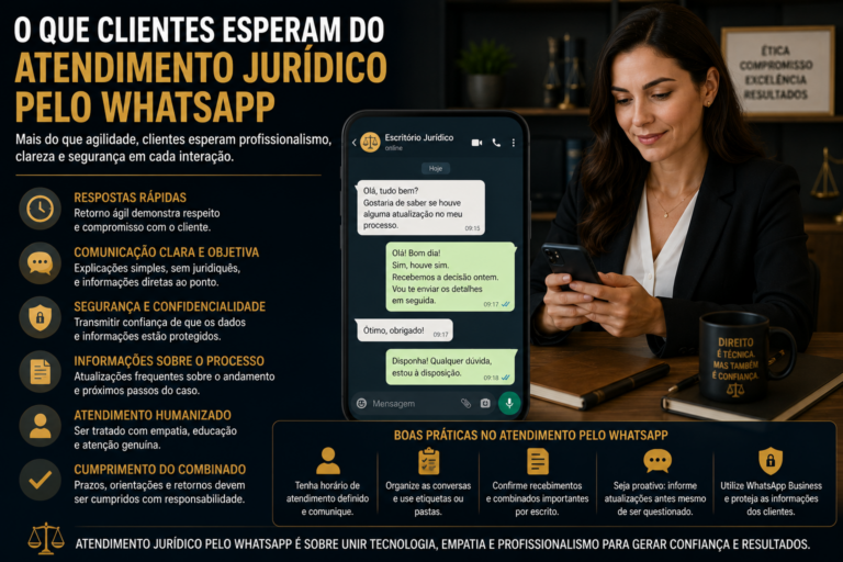O que clientes esperam do atendimento jurídico pelo WhatsApp